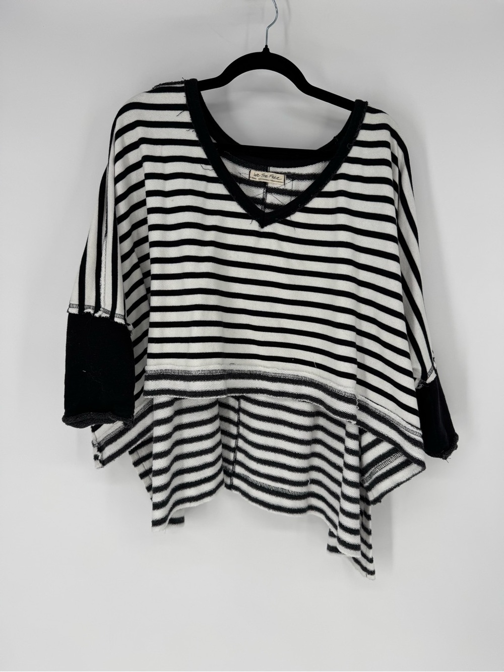 Free people We The Free oversize Black & White Striped V-Neck Tunic